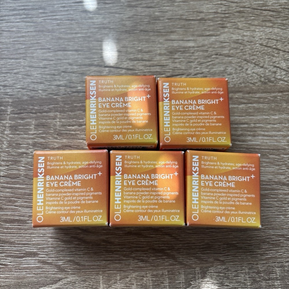 LOT OF 5 OLE HENRIKSEN BANANA BRIGHT EYE CREAM / CREME 0.1oz / 3ml ea NEW